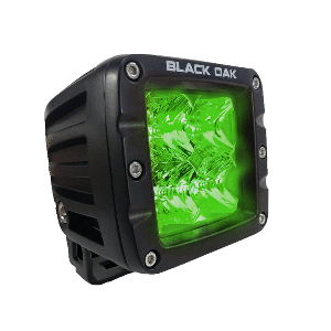 Black Oak 2" Green LED Hog Hunting Pod Light - Flood Optics - Black Housing - Pro Series 3.0 image 0