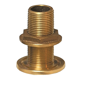 GROCO 1/2" NPS NPT Combo Bronze Thru-Hull Fitting w/Nut image 0