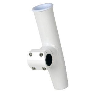 C.E. Smith Adjustable Mid Mount Rod Holder - 1.66" or 1-1/2" OD - White Powder Coat Aluminum with Sleeve &amp; Hex Key image 0