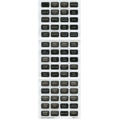 Blue Sea 8214 Black Small Format Label Kit - 60 Labels image 1