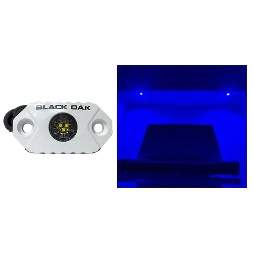 Black Oak Rock Accent Light - Blue Leds - White Housing