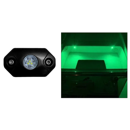 Black Oak Rock Accent Light - Green - Black Housing image 1