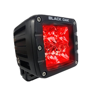 Black Oak 2" Red LED Predator Hunting Pod Light - Flood Optics - Black Housing - Pro Series 3.0 image 1