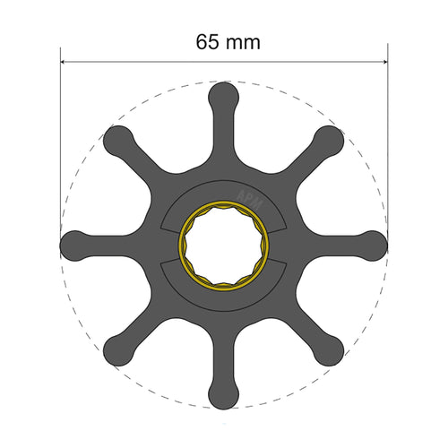 Albin Group Premium Impeller Kit 65 x 16 x 50mm - 8 Blade - Spline Insert