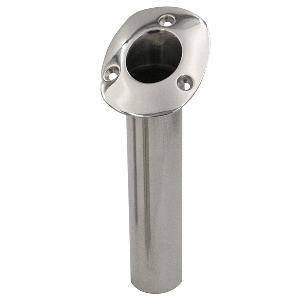C.E. Smith 80 Series Standard Flush Mount Rod Holder - 30 Degree - Stainless Steel - Cast Bottom - Black Liner image 0