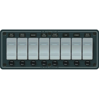 Blue Sea 8261 Waterproof Panel 8 Position - Slate Grey image 1