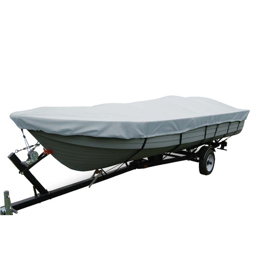 Carver Poly-Flex II Wide Series Styled-to-Fit Boat Cover f/14.5' V-Hull Fishing Boats Without Motor - Grey image 1