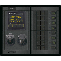 Blue Sea 1497 - 360 Panel - 8 Position 12v Flat Rocker M2 Multimeter W/Soc & Dual Usb/12v Socket