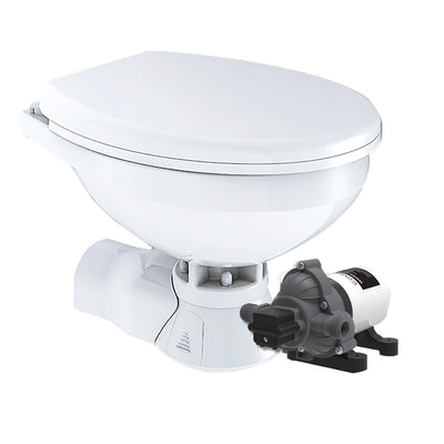 Commodore Quiet Flush Electric Toilet - Rear Macerator - Raw Water Pump - Regular Size image 1