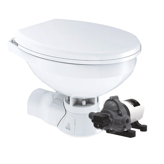 Commodore Quiet Flush Electric Toilet - Rear Macerator - Raw Water Pump - Regular Size image 1