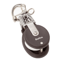 Barton Large Snatch Block for Yachts Up to 40' (12.2M) - Stainless Steel Snap