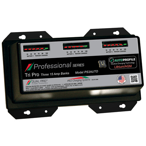 Dual Pro Ps3 Auto 15a - 3-Bank Lithium/Agm Battery Charger