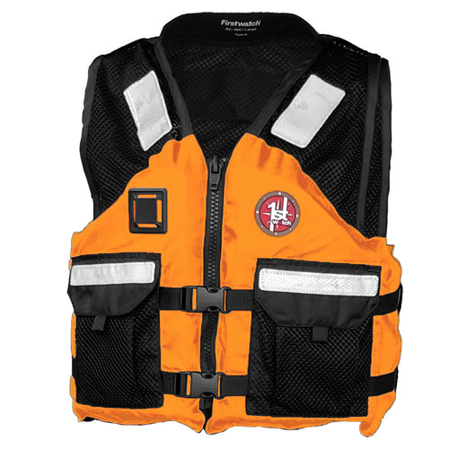 First Watch AV-5001 Mesh Crew Vest Hi-Vis - Orange/Black - 2XL/3XL image 1