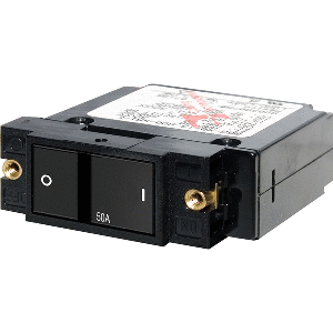 Blue Sea 7408 Single Pole Small Case 2" Flat Rocker Circuit Breaker - 50 Amp image 0