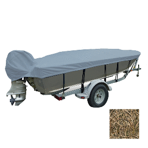 Carver Performance Poly-Guard Wide Series Styled-to-Fit Boat Cover f/15.5' V-Hull Fishing Boats - Shadow Grass image 0