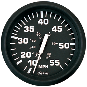 Faria Euro Black 4" Speedometer - 55mph (Pitot)