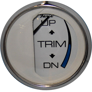Faria Chesapeake White SS 2" Trim Gauge (Mercury / Mariner / Mercruiser / Volvo DP / Yamaha - '01 and Newer) image 0
