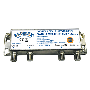 Glomex Auto Gain Control Amp - 12/24VDC f/2 TV Outputs image 0