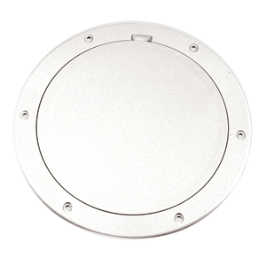Beckson 6" Smooth Center Pry-Out Deck Plate - White image 0