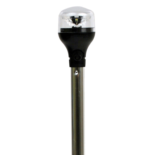 Attwood LightArmor Plug-In All-Around Light - 20" Aluminum Pole - Black Horizontal Composite Base w/Adapter image 1