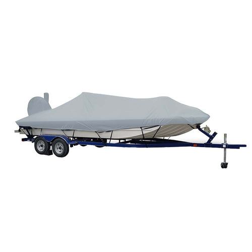 Carver Sun-dura® Extra Wide Series Styled-to-fit Boat Cover F/19.5' Aluminum Modified V Jon Boats - Grey