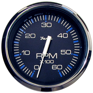 Faria Chesapeake Black 4" Tachometer - 6000 RPM (Gas) (Inboard &amp; I/O) image 0