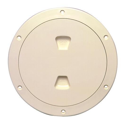 Beckson 6" Smooth Center Screw-Out Deck Plate - Beige image 1