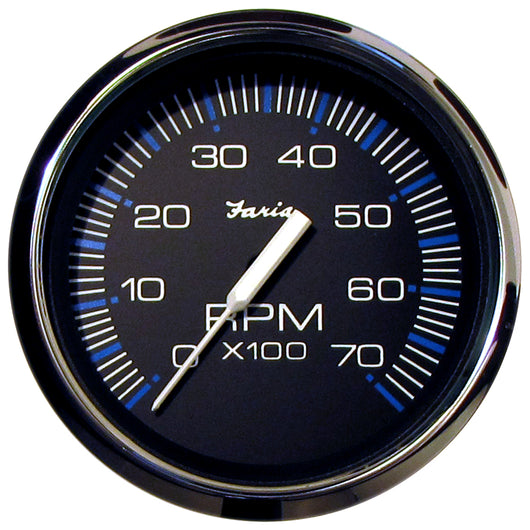 Faria Chesapeake Black 4" Tachometer - 7000 RPM (Gas) (All Outboards) image 1