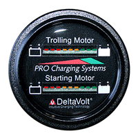 Dual Pro Battery Fuel Gauge - Marine Dual Read Battery Monitor - 12v/24v System - 15' Battery Cable