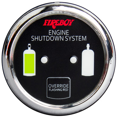 Fireboy-Xintex Deluxe Helm Display w/Gauge Body, LED &amp; Color Graphics f/Engine Shutdown System - Chrome Bezel Display image 1