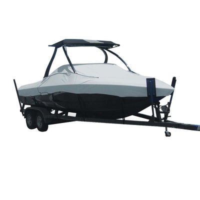 Carver Sun-DURA&reg; Specialty Boat Cover f/19.5' Tournament Ski Boats w/Tower - Grey image 1