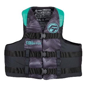 Full Throttle Adult Nylon Life Jacket - L/XL - Aqua/Black image 0