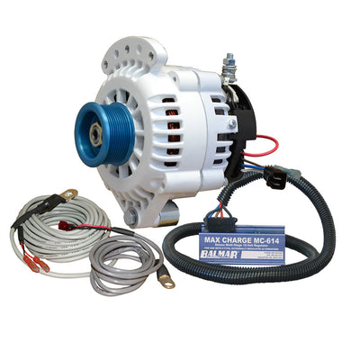 Balmar Alternator 120 AMP Kit 12V 1-2" Single Foot Spindle Mount J10 Pulley Regulator &amp; Temp Sensor image 1