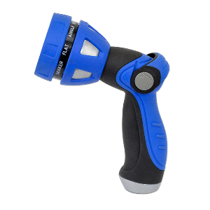 Hosecoil Thumb Lever Nozzle W/Metal Body & Nine Pattern Adjustable Spray Head