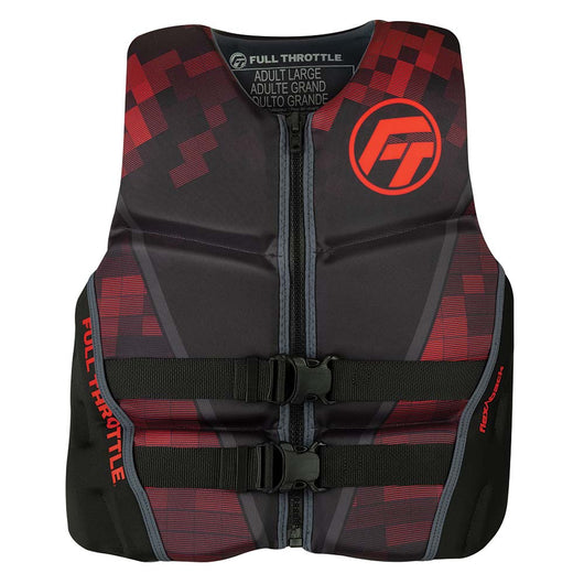 Full Throttle Men's Rapid-Dry Flex-Back Life Jacket - M - Black/Red image 1