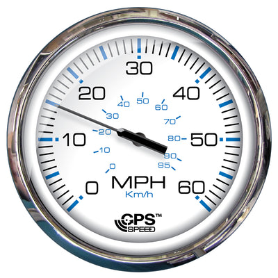 Faria Chesapeake White SS 5" Speedometer - 60 MPH (GPS)(Studded) image 1