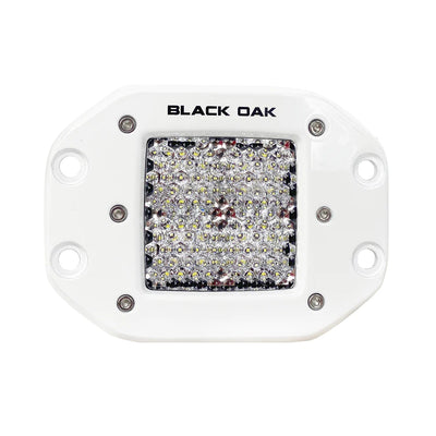 Black Oak 2" Marine Flush Mount LED Pod Light - Diffused Optics - White Housing - Pro Series 3.0 image 1
