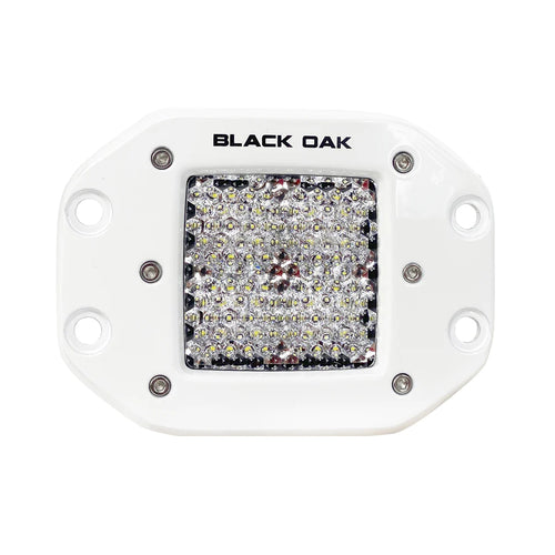 Black Oak 2" Marine Flush Mount Led Pod Light - Diffused Optics - White Housing - Pro Series 3.0