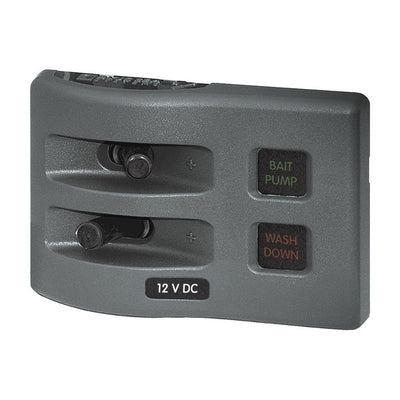 Blue Sea 4302 WeatherDeck Water Resistant Fuse Panel - 2 Position - Grey image 1