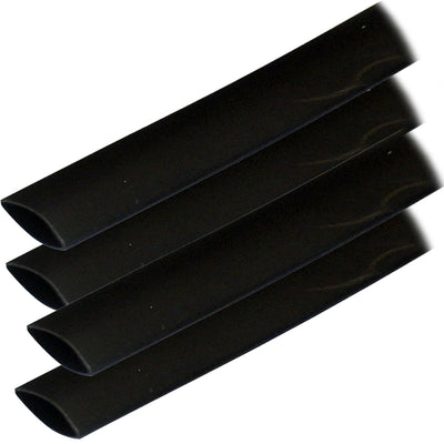 Ancor Adhesive Lined Heat Shrink Tubing (ALT) - 3/4" x 12" - 4-Pack - Black image 1