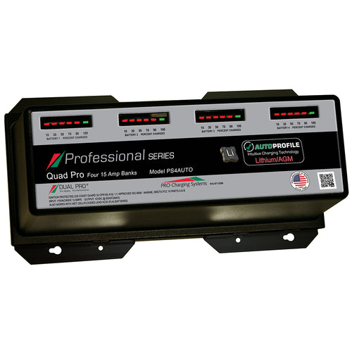 Dual Pro Ps4 Auto 15a - 4-Bank Lithium/Agm Battery Charger