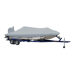 Carver Sun-DURA&reg; Extra Wide Series Styled-to-Fit Boat Cover f/19.5' Aluminum Modified V Jon Boats - Grey image 0