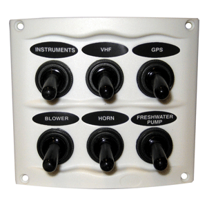 BEP Waterproof Panel - 6 Switches - White image 0