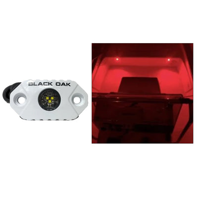Black Oak Rock Accent Light - Red LEDs - White Housing image 1