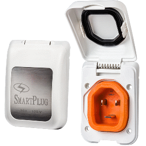SmartPlug 30 AMP Male Non-Metallic Inlet Cover - White image 0