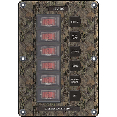 Blue Sea 4325 Circuit Breaker Switch Panel 6 Position - Camo image 1