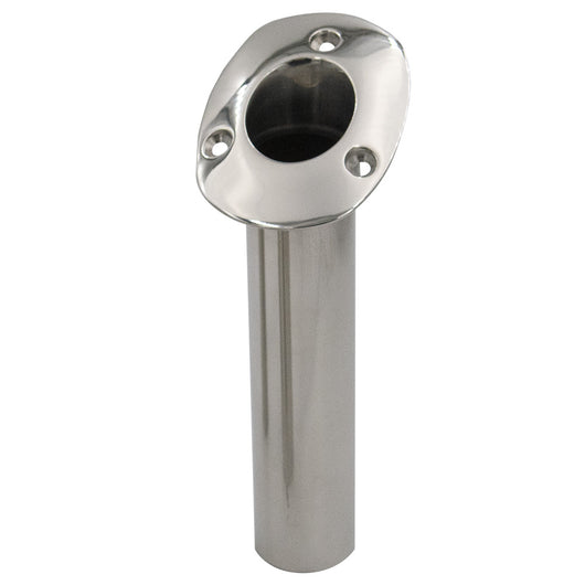 C.E. Smith 70 Series Standard Flush Mount Rod Holder - 30 Degree - Stainless Steel - Cast Bottom - Black Liner image 1