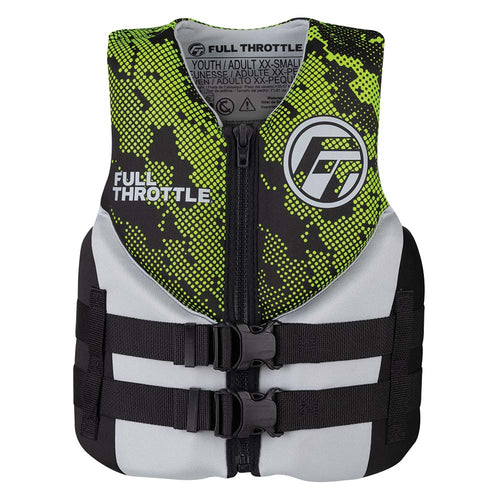 Full Throttle Junior Hinged Neoprene Vest - Green