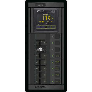 Blue Sea 1504 - 360 Panel - ELCI + 5 Position 120V AC Flat Rocker w/M2 AC Multimeter image 0