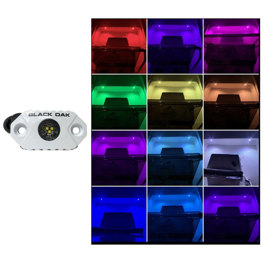 Black Oak Rock Accent Light - RGB - White Housing image 1